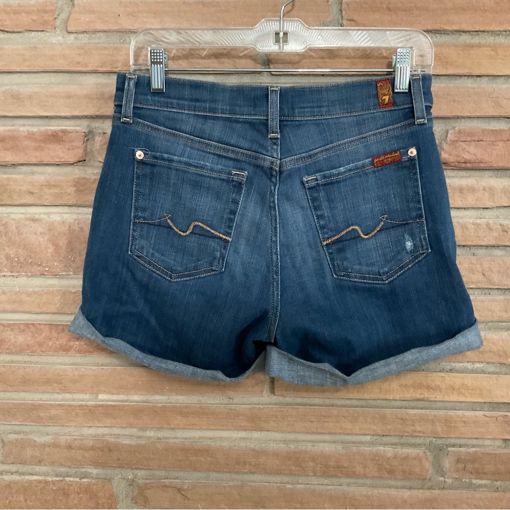 7 For All Mankind Roll Cuff Jeans Shorts 27 - Picture 6 of 11